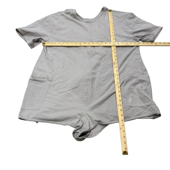 EUC Movement Free People Oversized Tshirt Romper Light Gray RARE XL - Picture 3 of 5